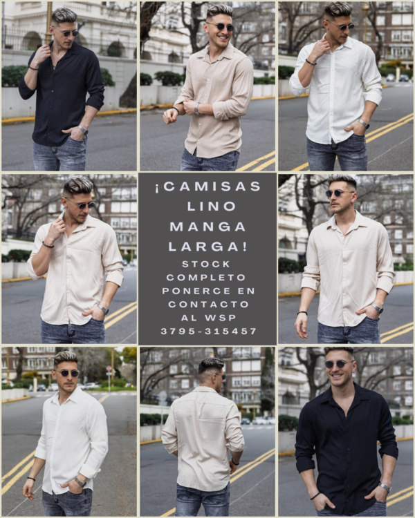 CAMISAS DE LINO MANGA LARGA