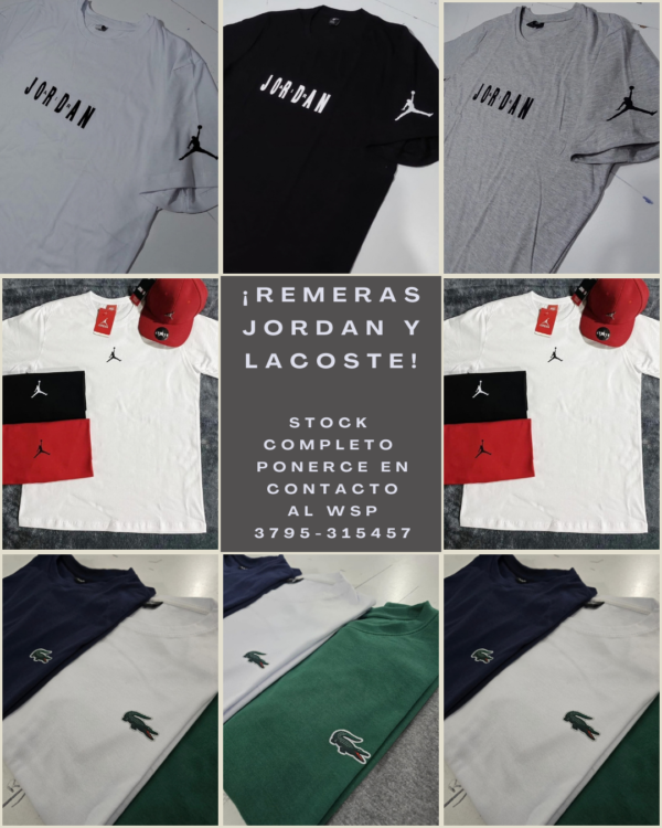 REMERAS JORDAN Y LACOSTE