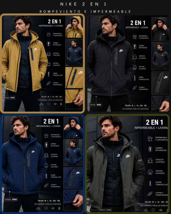 NIKE 2 EN 1 ROMPEVIENTO E IMPERMEABLE